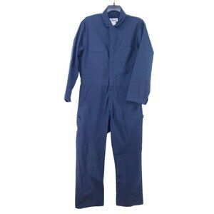 Roebucks Mens Size 46R Navy Blue Work Coveralls Cotton Blend